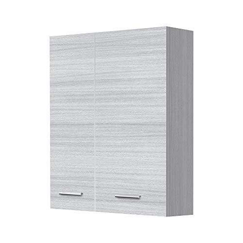 Inbagno ARREDO Bagno Moderno PENSILE 2 Ante Grigio SALVASPAZIO profondità 18 cm Larghezza 60 cm