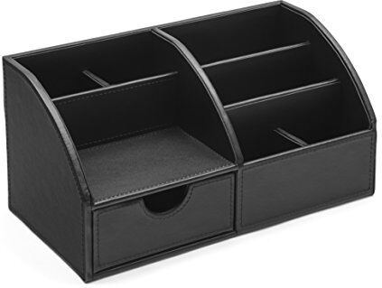 Osco Faux Leather Desk Organiser Black