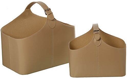 DRW Set 2 portariviste pongotodo in Ecopelle Beige 35 x 34 x 40 cm e 25 x 18 x 30 cm, Multicolore, estandar