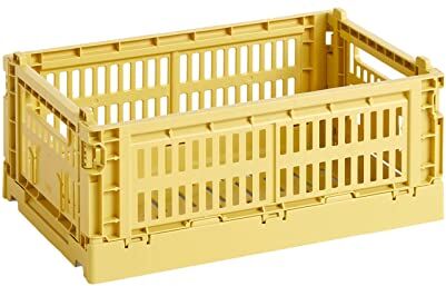 HAY Colour Crate  Trasportino in polipropilene riciclato, 26,5 x 17 x 10,5 cm, colore: Giallo