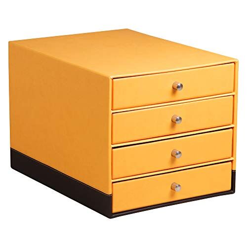 C Rhodia Cassettiera 4 cassetti Arancione 24,8x32,7x22,8 cm Cucitura Arancione Fronte in Simil Cuoio Collezione Home Office rama Organizzazione Ufficio & Archivio di Design
