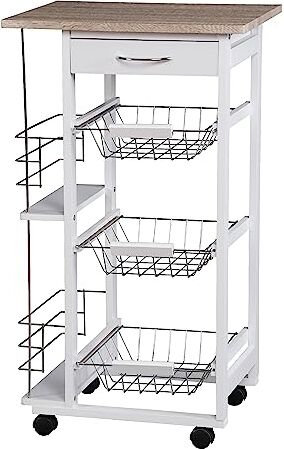 Pratesi Carrello Cucina BIA.CM.47X37X83,5, 18/8 Stainless Steel, Multicolour, One Size