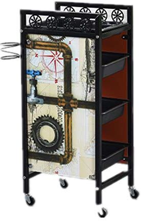 JFISQ Carrello Parrucchiere 4/5 Strati Legno Carrello Barbiere Strumenti Professionali Rotolamento Bellezza Vassoio Portaoggetti Armadio Parrucchiere Attrezzatura Colorare, Più Stili,C,4 Tiers