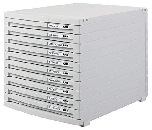 HAN 1510   Scatole per cassetti   Contur   DIN A4/B4/C4, 10 cassetti chiusi grigio
