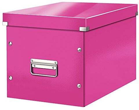 Leitz Click & Store WOW Scatola Archivio Cubo Grande, per Mantenere la Casa e l'Ufficio in Ordine, Rosa,