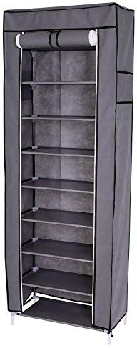 Dibea Armadio Pieghevole da Campeggio in Tessuto Guardaroba 160x60x30 cm, Grigio