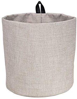 Bigso Box of Sweden Portaoggetti da appendere grande – Organizer bagno da appendere con gancio e finitura effetto lino – Cestino portaoggetti in poliestere e cartone – beige