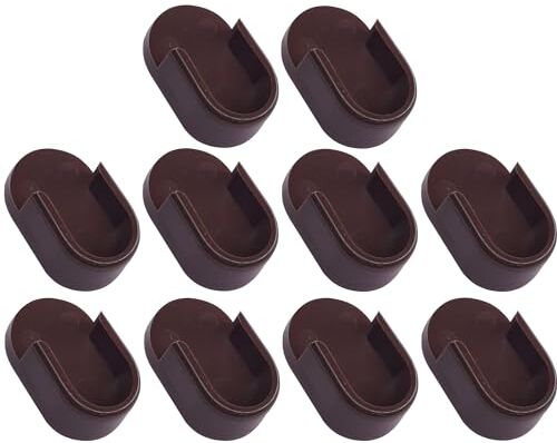 cyclingcolors 10x Supporto bastone armadio tubo ovale 30x15 mm armadio casa plastica, Marrone scuro