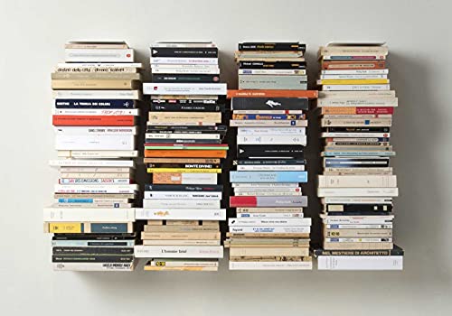 TEEbooks Mensole per libri Libreria verticale 60 cm Set di 4, Bianco