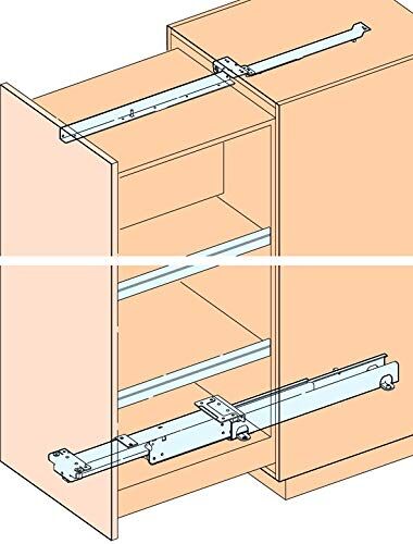 HAWA Forte, cassettiera per armadietto, estraibile, lunghezza 680 mm, profondità di montaggio 685 mm, acciaio grigio chiaro RAL 7035