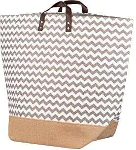 Adda Home Cestino, Poliestere/iuta, Blu/Marrone/Beige/Bianco, 59 x 30 x 54 cm