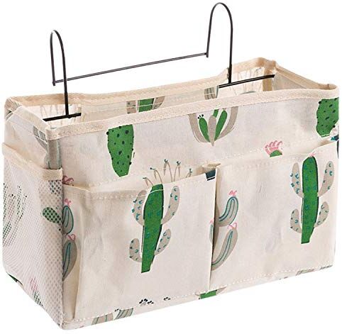 Pmkvgdy Borsa Portaoggetti Cosmetica Borsa Portaoggetti Appesa un Traliccio Organizzatore Portaoggetti da Comodino con Gancio Tasca per Letto Cactus