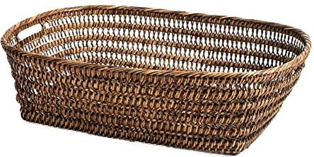 H&H cesto rettangolare in rattan cm 47x39x15