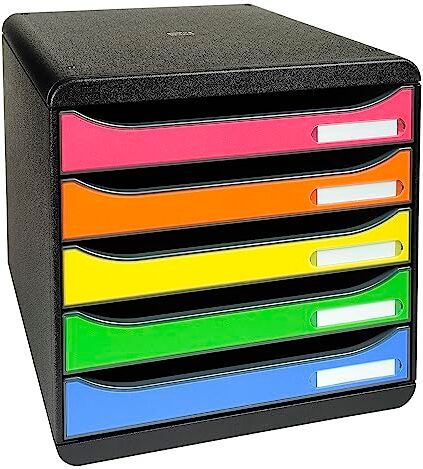 Exacompta Cassettiera BIG-BOX PLUS IDERAMA, 5 cassetti aperti per formato fino a 24x32cm, Dimensioni (LxAxP) 27.8x27.1x34.7cm