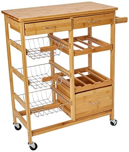 Zeller Carrello da Cucina in bambù, 66 x 38 x 84 cm