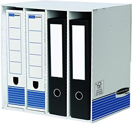 Bankers Box Sistema da scrivania organiser a 4 scomparti, 5 pezzi, blu/bianco