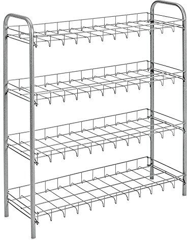 Metaltex 365504039 Scarpiera con 4 Ripiani (12 Paia), 64 x 23 x 80 cm Acciaio innosidabile