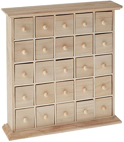 Artemio Cassettiera in Legno con 25 cassetti, Colore: Beige, 30 x 30 x 6 cm