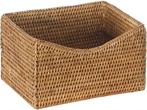 Kouboo la Jolla Rattan Organizing And Shelf Basket, Honey-Brown P, Rattan e Vimini, Honey-Brown, 24.765000000000001 x 20.32 x 13.97 cm