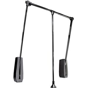 Emuca Appendiabiti per armadio Hang a parete, barra appendiabiti saliscendi, largo regolabile 600-830mm, Nero, Acciaio e Tecnoplastica Emuca Appendiabiti per armadio Hang a parete, barra appendiabiti saliscendi, largo regolabile 600-830mm, Nero, Acciaio e Tecnoplastica