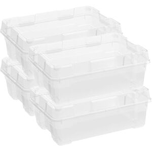 Contenitori di stoccaggio Keter - Set 4 Scatole Rettangolari Trasparenti 55x39x28 cm Contenitori di stoccaggio Keter - Set 4 Scatole Rettangolari Trasparenti 55x39x28 cm
