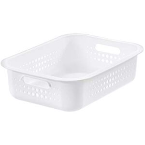 SmartStore Cesto portaoggetti da 6 l, in plastica riciclata con manici, bianco, impilabile l'uno sopra l'altro, senza BPA, piccolo cestino, lunghezza 37 x larghezza 28 x altezza 10 cm SmartStore Cesto portaoggetti da 6 l, in plastica riciclata con manici, bianco, impilabile l'uno sopra l'altro, senza BPA, piccolo cestino, lunghezza 37 x larghezza 28 x altezza 10 cm