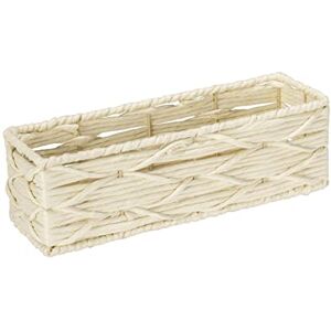 Wenko Scatola da Bagno Vabriano, Cestino Portaoggetti in Rete di Carta, per Bagno e Ufficio, 32 x 10 x 10 cm, Stile Boho, Beige Wenko Scatola da Bagno Vabriano, Cestino Portaoggetti in Rete di Carta, per Bagno e Ufficio, 32 x 10 x 10 cm, Stile Boho, Beige