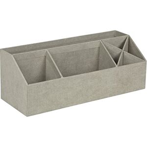 Bigso Box of Sweden Organizer scrivania con 4 scomparti Scatola da scrivania per note, graffette, penne e altro Portacancelleria in fibra di legno e carta effetto lino beige Bigso Box of Sweden Organizer scrivania con 4 scomparti Scatola da scrivania per note, graffette, penne e altro Portacancelleria in fibra di legno e carta effetto lino beige