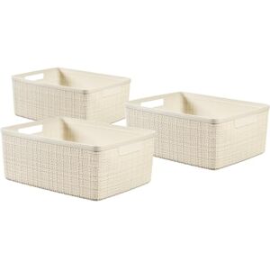 Curver Keter Scatole Portaoggetti Jute, Set da 3, Intreccio Effetto Juta, Perfette per il Bagno, 36x28x15 H cm Curver Keter Scatole Portaoggetti Jute, Set da 3, Intreccio Effetto Juta, Perfette per il Bagno, 36x28x15 H cm