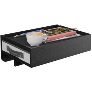 Relaxdays Mensola da Letto a Castello, Comodino Sospeso da Agganciare, 14x37x26,5 cm, Tavolino con Cassetto, bambù, Nero Relaxdays Mensola da Letto a Castello, Comodino Sospeso da Agganciare, 14x37x26,5 cm, Tavolino con Cassetto, bambù, Nero