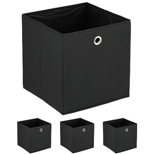 Relaxdays Scatola Portaoggetti, Set 4 Box da Scaffale, HLP 30 x 30 x 30 cm, Portagiochi Pieghevole, in Stoffa, Nero Relaxdays Scatola Portaoggetti, Set 4 Box da Scaffale, HLP 30 x 30 x 30 cm, Portagiochi Pieghevole, in Stoffa, Nero