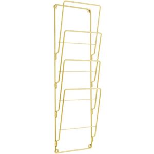 pt , CR120GD Portariviste da parete a 4 scomparti, in metallo oro dorato, altezza 60 x 8 x 19 cm pt , CR120GD Portariviste da parete a 4 scomparti, in metallo oro dorato, altezza 60 x 8 x 19 cm