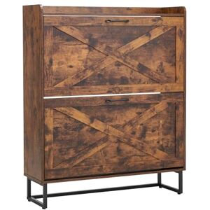 VEVOR Scarpiera con 2 Cassetti Pieghevoli, Scarpiera in Stile Rustico con Gambe in Metallo e Dispositivo Antiribaltamento, Organizer per Scarpe per Ingresso, Camera da letto, Soggiorno, Marrone VEVOR Scarpiera con 2 Cassetti Pieghevoli, Scarpiera in Stile Rustico con Gambe in Metallo e Dispositivo Antiribaltamento, Organizer per Scarpe per Ingresso, Camera da letto, Soggiorno, Marrone