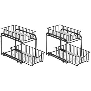 SONGMICS 2 Organizzatori da Cucina, Scaffali a 2 Ripiani Estraibili per Armadietto, Organizzatori Impilabili Sottolavello con Cassetti Portaoggetti, per Cucina, Bagno, Nero Inchiostro KCS017B02 SONGMICS 2 Organizzatori da Cucina, Scaffali a 2 Ripiani Estraibili per Armadietto, Organizzatori Impilabili Sottolavello con Cassetti Portaoggetti, per Cucina, Bagno, Nero Inchiostro KCS017B02