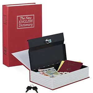 Relaxdays Libro Cassaforte, Cassetta Sicurezza, Rivestita in Acciaio, 2 Chiavi, Dizionario, 24x15,5x5,5 cm, Rosso Relaxdays Libro Cassaforte, Cassetta Sicurezza, Rivestita in Acciaio, 2 Chiavi, Dizionario, 24x15,5x5,5 cm, Rosso