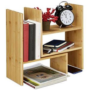 Relaxdays Organizer in Bambù, Portaoggetti Regolabile, per Scrivania, Cucina & Bagno, Altezza 40 cm, Legno Naturale Relaxdays Organizer in Bambù, Portaoggetti Regolabile, per Scrivania, Cucina & Bagno, Altezza 40 cm, Legno Naturale