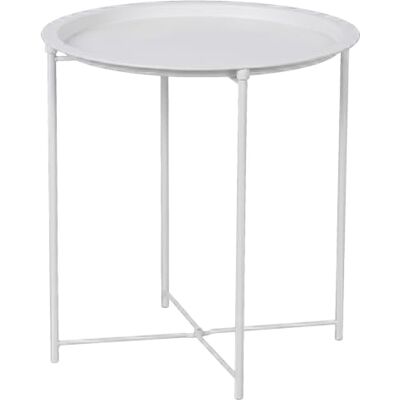 GALILEO Tavolinetto in Ferro, Ø 47 x H 51 cm, Bianco, Portata Massima 5 kg, per Soggiorno, Camera da Letto e Ingresso GALILEO Tavolinetto in Ferro, Ø 47 x H 51 cm, Bianco, Portata Massima 5 kg, per Soggiorno, Camera da Letto e Ingresso