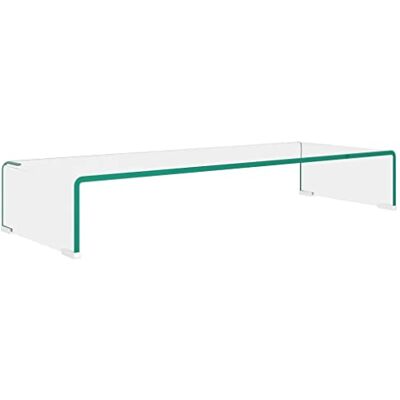Supporto TV/sollevatore monitor vidaXL - Vetro trasparente 80x30x13 cm Supporto TV/sollevatore monitor vidaXL - Vetro trasparente 80x30x13 cm