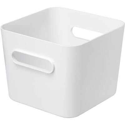 SmartStore Contenitore quadrato L, 4,7 l, bianco, per cucina, bagno, ufficio, dispensa, frigorifero, organizer con manici, sicuro per alimenti e senza BPA, 20 x 20 x 16 cm SmartStore Contenitore quadrato L, 4,7 l, bianco, per cucina, bagno, ufficio, dispensa, frigorifero, organizer con manici, sicuro per alimenti e senza BPA, 20 x 20 x 16 cm
