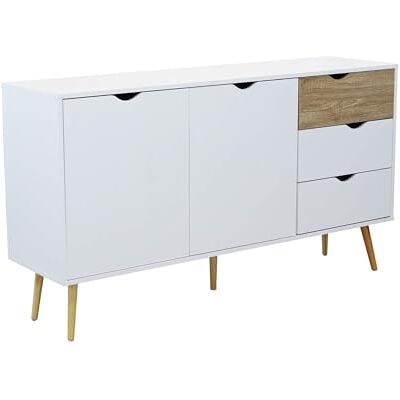 MILANI HOME - Madia Moderna - Bianco - 147x39x82 cm - Credenza MILANI HOME - Madia Moderna - Bianco - 147x39x82 cm - Credenza