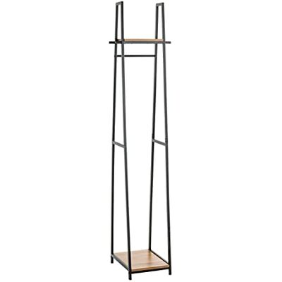 HAKU armadio in piedi rovere, nero, MDF, metallo Dim. L 38 cm x A 166 cm x P 40 cm, Stile Moderno HAKU armadio in piedi rovere, nero, MDF, metallo Dim. L 38 cm x A 166 cm x P 40 cm, Stile Moderno