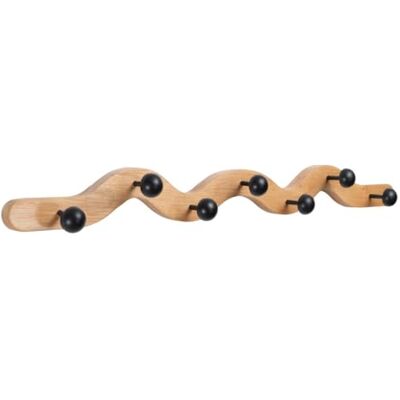 Romimex Appendiabiti da parete nero naturale metallo legno di quercia 78 x 9 x 9 cm Romimex Appendiabiti da parete nero naturale metallo legno di quercia 78 x 9 x 9 cm