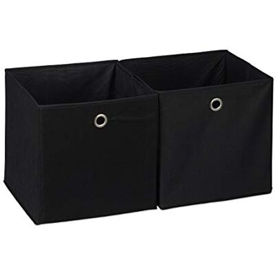 RELAXDAYS 2x Scatole di Stoccaggio Cubo Nere - Storage Boxes RELAXDAYS 2x Scatole di Stoccaggio Cubo Nere - Storage Boxes