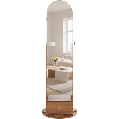 VEVOR Mobiletto Portagioielli Girevole, Altezza 1655 mm, Organizzatore con Specchio a Figura Intera e Spazio di Archiviazione, 2 Chiavi, Tasche per Accessori e Scomparti di Archiviazione e Cassetti VEVOR Mobiletto Portagioielli Girevole, Altezza 1655 mm, Organizzatore con Specchio a Figura Intera e Spazio di Archiviazione, 2 Chiavi, Tasche per Accessori e Scomparti di Archiviazione e Cassetti