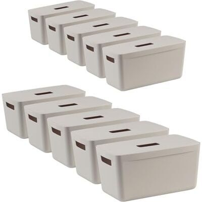 IDEA HOME Set di 10 Scatola di Immagazzinaggio Contenitori di Plastica per lo Stoccaggio Scatola di Plastica Organizzatore Cestini Scatole con Coperchio per il Bagno Scaffale, 8L IDEA HOME Set di 10 Scatola di Immagazzinaggio Contenitori di Plastica per lo Stoccaggio Scatola di Plastica Organizzatore Cestini Scatole con Coperchio per il Bagno Scaffale, 8L