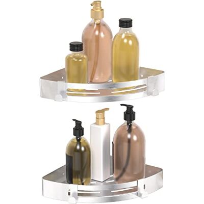 SXCDD Organizzatore da bagno, angolo doccia, armadietto portaoggetti Conservazione di articoli da toeletta (argento 2 pezzi) SXCDD Organizzatore da bagno, angolo doccia, armadietto portaoggetti Conservazione di articoli da toeletta (argento 2 pezzi)