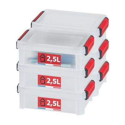 Sundis Clip'N Store, set di 6 scatole portaoggetti da 2,5L, rinforzata Sundis Clip'N Store, set di 6 scatole portaoggetti da 2,5L, rinforzata