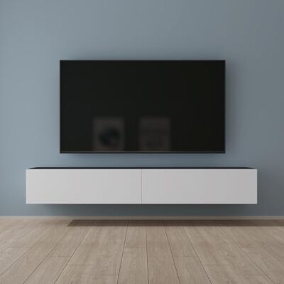 Mai & Mai Mobile TV 200x40,2x30cm, Antracite opaco+Bianco opaco Mobile TV per Televisore, Armadietto per TV Basso Soft-close con Ante per Soggiorno, Camera da Letto Fernsehschrank02 Mai & Mai Mobile TV 200x40,2x30cm, Antracite opaco+Bianco opaco Mobile TV per Televisore, Armadietto per TV Basso Soft-close con Ante per Soggiorno, Camera da Letto Fernsehschrank02