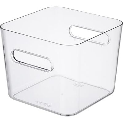 SmartStore Contenitore quadrato L da 4,7 l, trasparente, per cucina, bagno, ufficio, dispensa, frigorifero, con manici, sicuro per alimenti e senza BPA, 20 x 20 x 16 cm SmartStore Contenitore quadrato L da 4,7 l, trasparente, per cucina, bagno, ufficio, dispensa, frigorifero, con manici, sicuro per alimenti e senza BPA, 20 x 20 x 16 cm