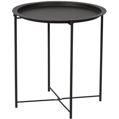 GALILEO Tavolinetto in Ferro, Ø 47 x H 51 cm, Nero, Portata Massima 5 kg, per Soggiorno, Camera da Letto e Ingresso GALILEO Tavolinetto in Ferro, Ø 47 x H 51 cm, Nero, Portata Massima 5 kg, per Soggiorno, Camera da Letto e Ingresso